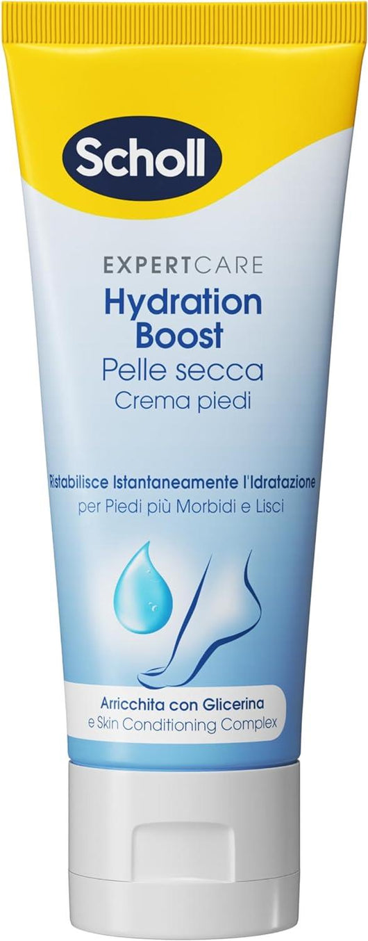 SCHOLL CREMA HYDRATION BOOST CREMA PIEDI ARRICCHITA PER IDRATARE LA PELLE SECCA PIEDI PIÙ MORBIDI E LISCI 75 ML