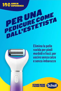 SCHOLL VELVET 2IN1 SISTEMA DI PEDICURE ELETTRONICO PER LEVIGARE I PIEDI TESTINE DOPPIA AZIONE RIMUOVE CALLI E TALLONI SCREPOLATI