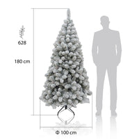 ALBERO DI NATALE ROCCARASO 180 CM CON NEVE INNEVATO ARTIFICIALE