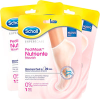 SCHOLL PEDIMASK MASCHERA PIEDI NUTRIENTE CON OLIO DI MACADAMIA 0% PROFUMI E COLORANTI 3 CONFEZIONI DA 1 PAIO DI CALZINI