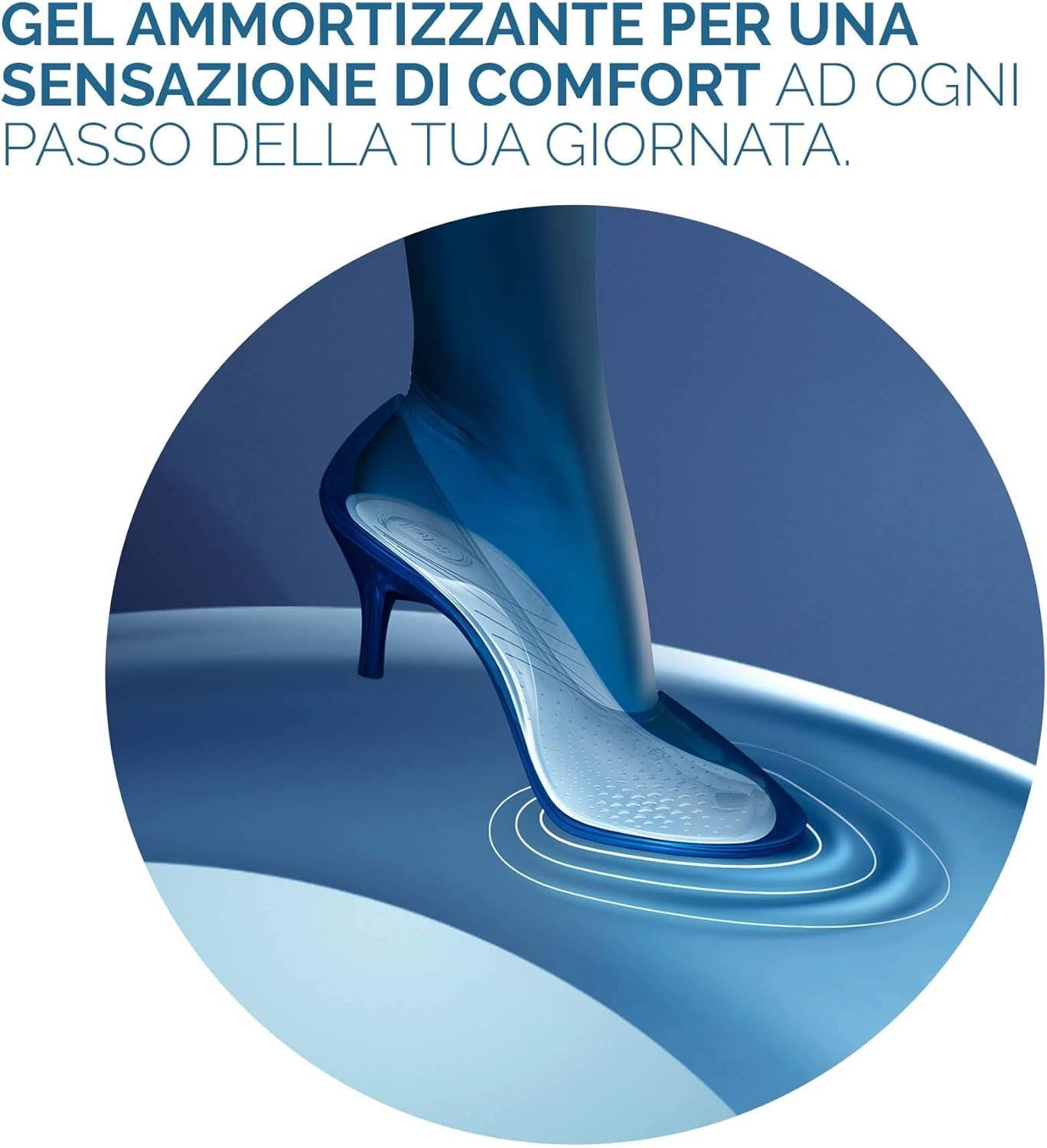 SCHOLL 2 PZ X 1 PAIO SOLETTE GEL ACTIV DONNA PER TACCHI MEDI AZIONE AMMORTIZZANTE E ANTISCIVOLO
