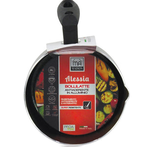 MA MAISON SET 6 TAZZINE TRASPARENTI + BOLLI LATTE 10 CM SPESSORE 1.50 MM ANTIADERENTE E ANTIGRAFFIO IN ALLUMINIO