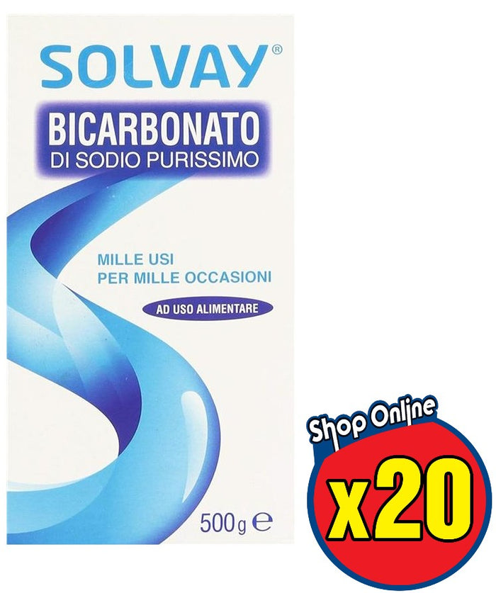 KIT DA 20 SOLVAY BICARBONATO DI SODIO PURISSIMO DA 500GR