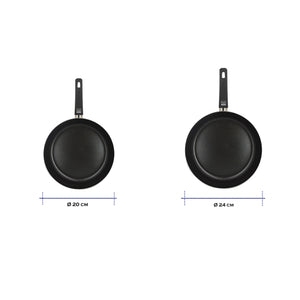 MA MAISON SET 2 PADELLE Ø 20 CM + Ø 24 CM LINEA ALESSIA SPESSORE 2.20 MM ANTIADERENTE E ANTIGRAFFIO IN ALLUMINIO