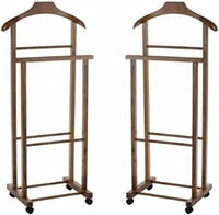 SET 2 INDOSSATORI DOPPI DA CAMERA COLORE NOCE LEGNO DI FAGGIO 43 X 33 X 105 H