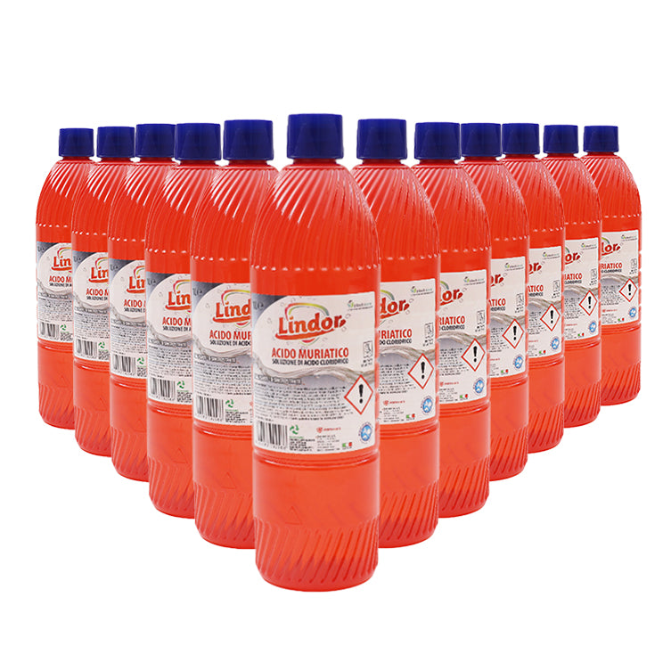SET 12 CONFEZIONI ACIDO MURIATICO LINDOR DA 1LT