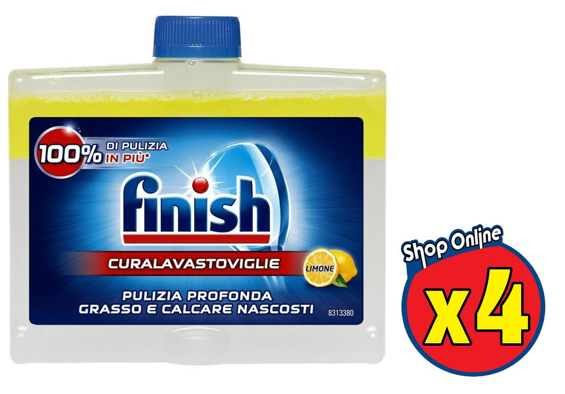 4 FINISH CURA LAVASTOVIGLIE IGIENIZZANTE LIMONE DA 250 ML