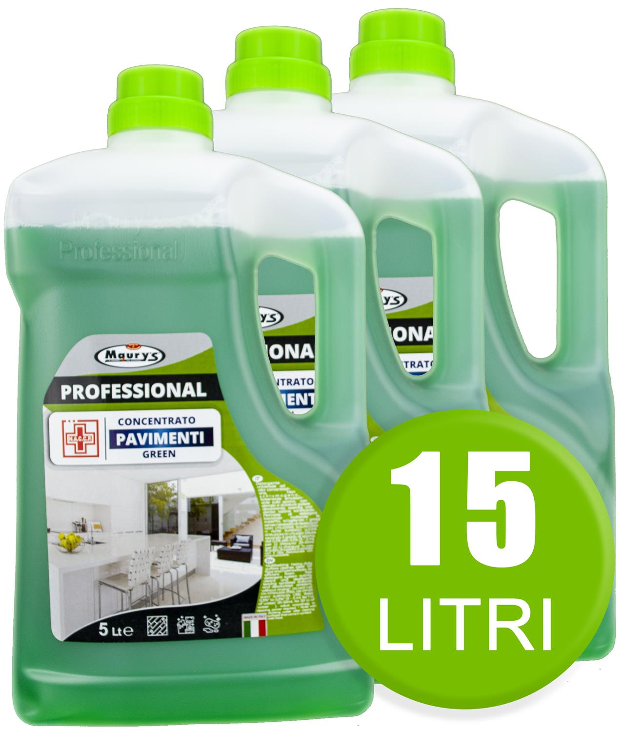 15LT MAURY'S PROFESSIONAL PAVIMENTI GREEN IN CONFEZIONI DA 3X5 LT