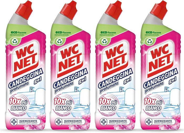 WC NET SET 4 CONFEZIONI GEL CANDEGGINA PROFUMATA 700 ML L'UNA
