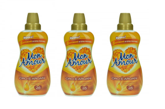 SET 3 FELCE AZZURRA AMMORBIDENTE MON AMOUR ORO E ARGAN 26 LAVAGGI 650 ML