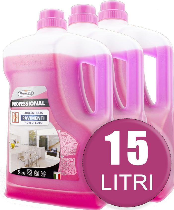 15LT MAURY'S PROFESSIONAL DETERGENTE PAVIMENTI FIORI DI LOTO IN CONF. DA 3X5 LT