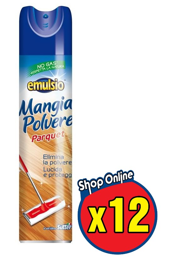 12 CONFEZIONI DI EMULSIO MANGIA POLVERE 300ML PARQUET