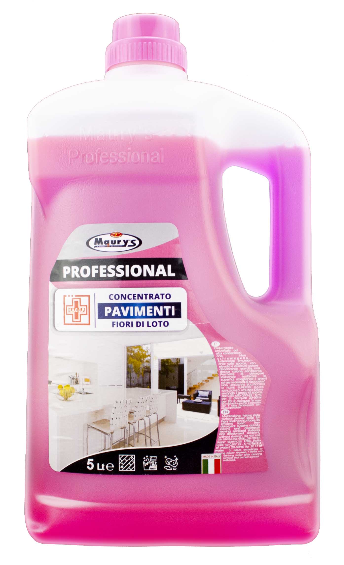 15LT MAURY'S PROFESSIONAL DETERGENTE PAVIMENTI FIORI DI LOTO IN CONF. DA 3X5 LT