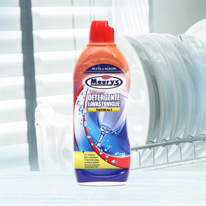 KIT SET 3 PZ MAURY'S DETERSIVO LAVASTOVIGLIE GEL 650 ML ACETO E AGRUMI