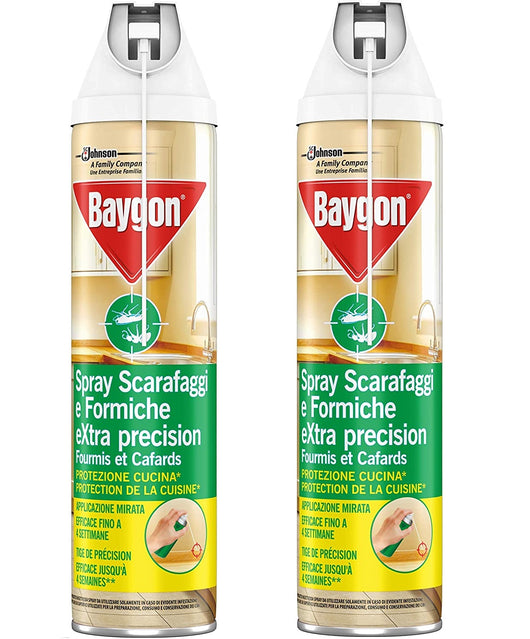 SET 2 CONFEZIONI BAYGON INSETTICIDA SCARAFAGGI E FORMICHE SPRAY 400 ML CIASCUNA