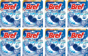 BREF SET 8 CONFEZIONI WC POWER ACTIV BLUE DETERGENTE PROFUMATORE IN PASTIGLIE IGIENIZZANTE FRESCO FORMATO 50 G