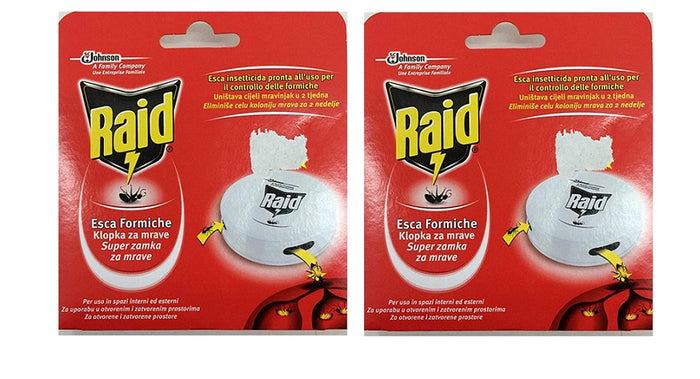 SET 2 CONFEZIONI DI RAID ESCA PER FORMICHE PRONTA ALL' USO