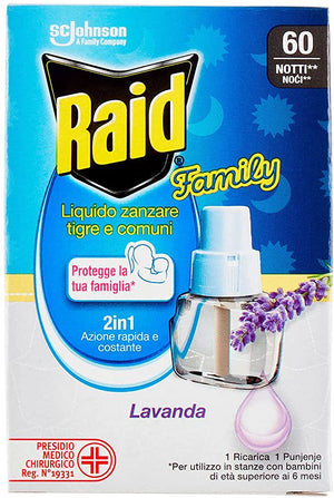 RAID LIQUIDO PER RICARICA ELETTRICA X 60 NOTTI ALLA LAVANDA