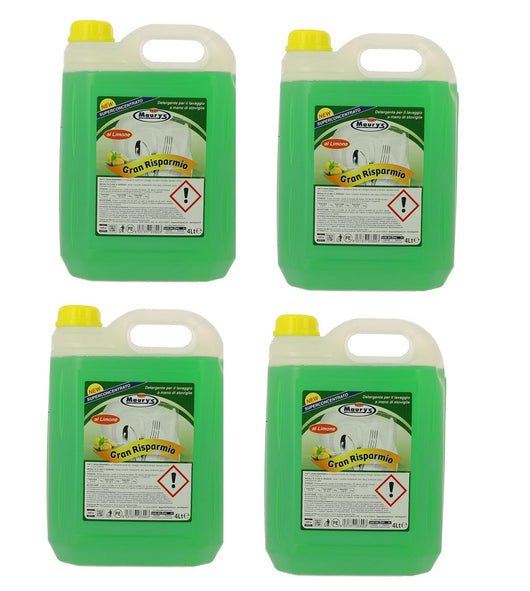 SET 4 MAURY'S DETERGENTE SUPERCONCENTRATO PER PIATTI DA 4 LT AL LIMONE