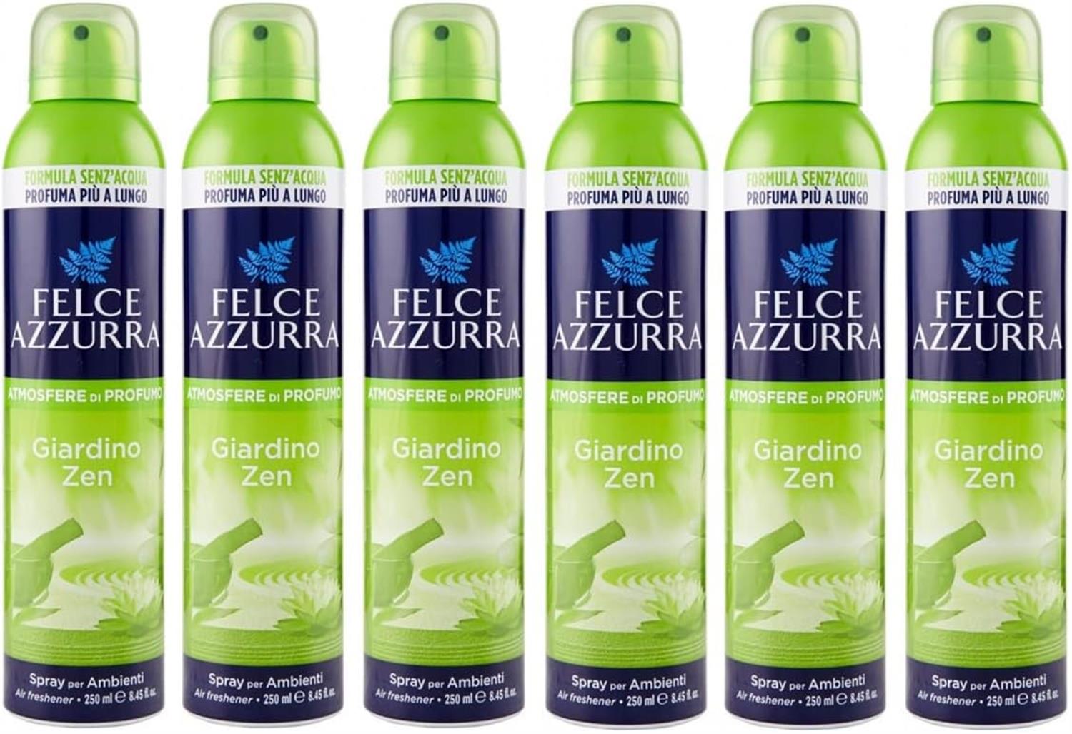 SET 6 FELCE AZZURRA ARIA DI CASA SPRAY AMBIENTE GIARDINO ZEN 250 ML