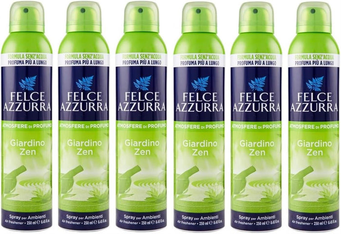 SET 6 FELCE AZZURRA ARIA DI CASA SPRAY AMBIENTE GIARDINO ZEN 250 ML