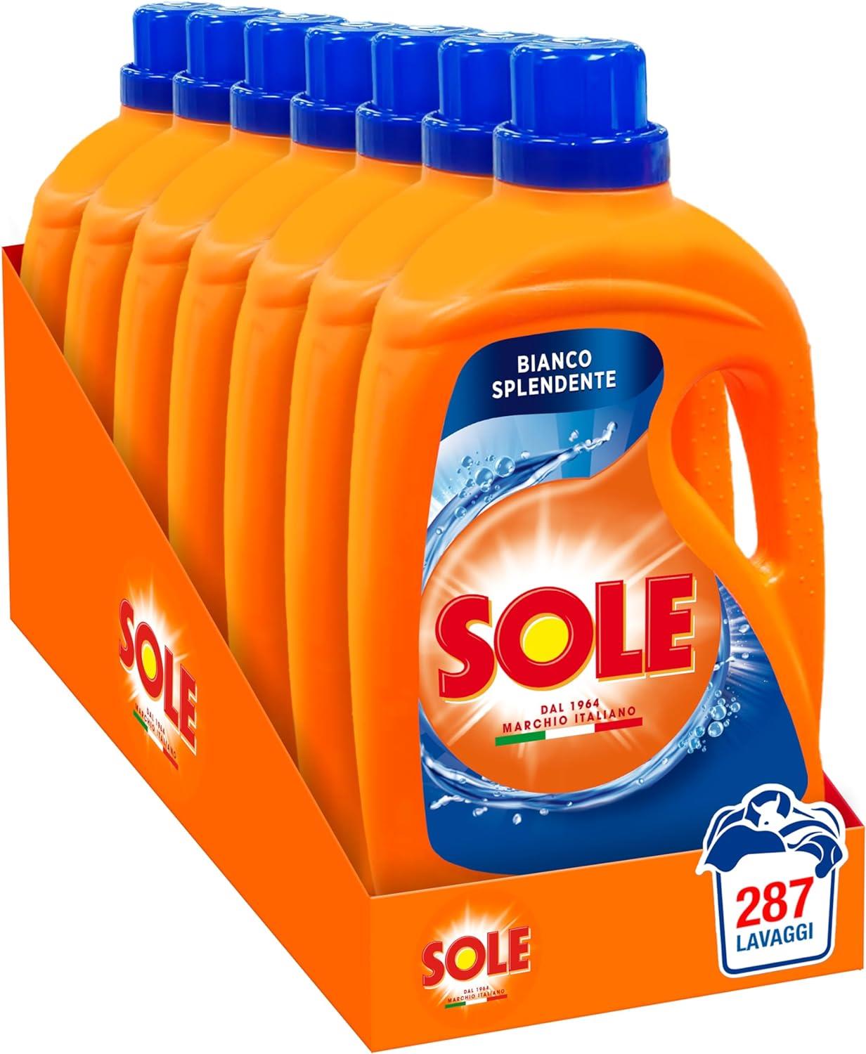 SOLE SET 7 PZ DETERSIVO LAVATRICE 3 IN 1 BIANCO SPLENDENTE 287 LAVAGGI 1.845 LT L'UNO