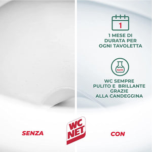 SET 4 WC NET IN CONFEZIONE DA 2 PZ TAVOLETTE IGIENIZZANTI CON CANDEGGINA