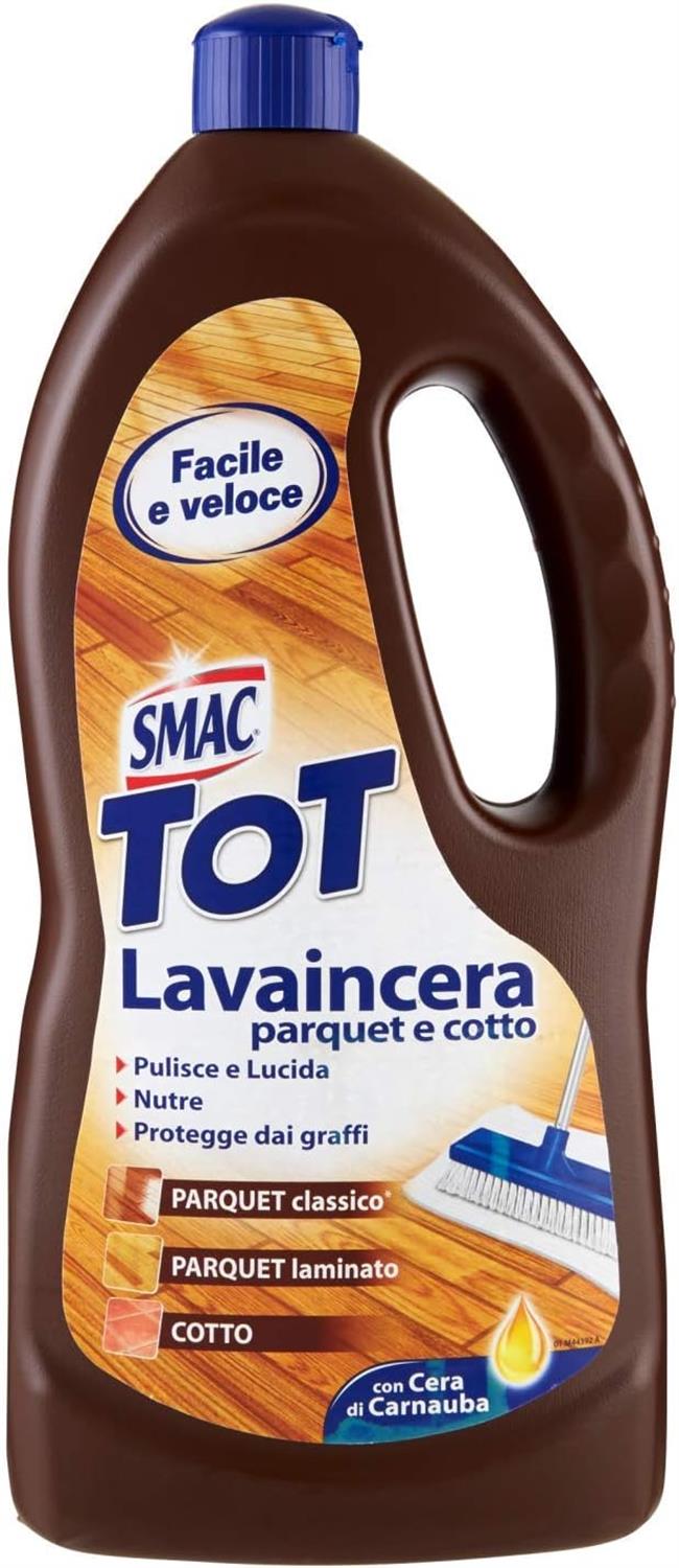 SET 3 SMAC DETERGENTE PAVIMENTI LAVAINCERA PARQUET E COTTO CON CERA DI CARNAUBA AZIONE LUCIDANTE E PROTETTIVA 1000 ML
