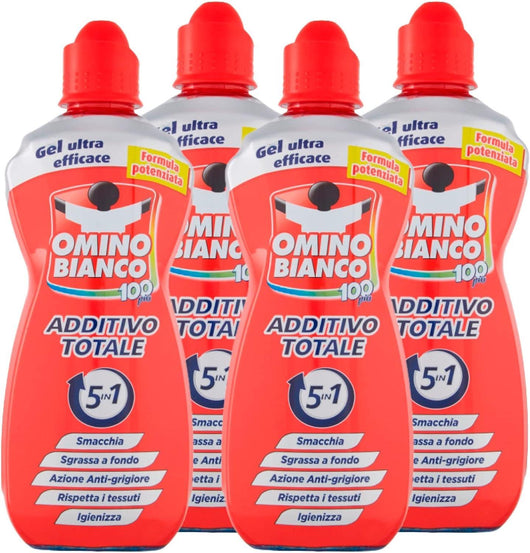 SET 4 PZ ADDITIVO OMINO BIANCO 100+ GEL 900ML SMACCHIANTE
