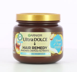 SET 3 GARNIER ULTRA DOLCE MASCHERA NUTRIENTE PER CAPELLI SECCHI RITUALE D'ARGAN HAIR REMEDY 340 ML