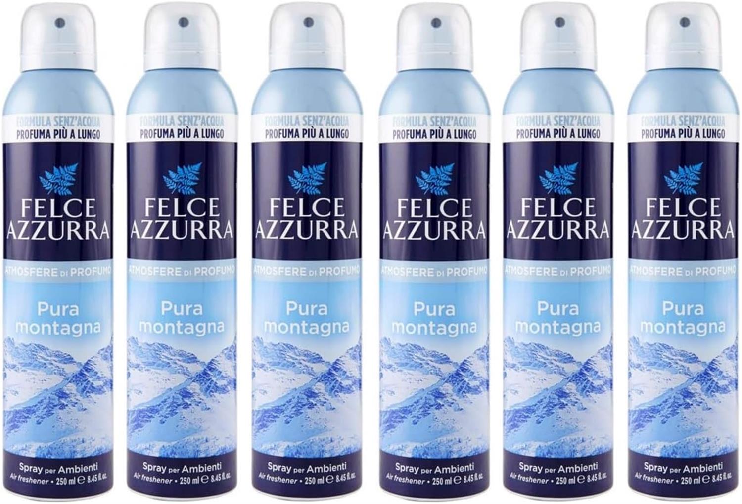 SET 6 FELCE AZZURRA DEODORANTE CASA SPRAY 250 ML PURA MONTAGNA