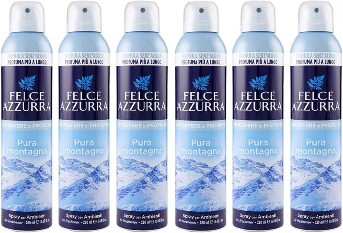 SET 6 FELCE AZZURRA DEODORANTE CASA SPRAY 250 ML PURA MONTAGNA