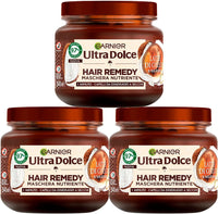 SET 3 GARNIER ULTRA DOLCE MASCHERA CAPELLI DA DISIDRATATI A SECCHI AZIONE IN 1 MINUTO CON LATTE DI COCCO E MACADAMIA 340 ML