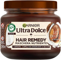 SET 3 GARNIER ULTRA DOLCE MASCHERA CAPELLI DA DISIDRATATI A SECCHI AZIONE IN 1 MINUTO CON LATTE DI COCCO E MACADAMIA 340 ML
