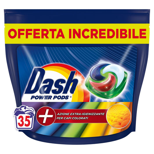 DASH PODS POWER DETERSIVO PER LAVATRICE DA 35 LAVAGGI COLORE E IGIENE