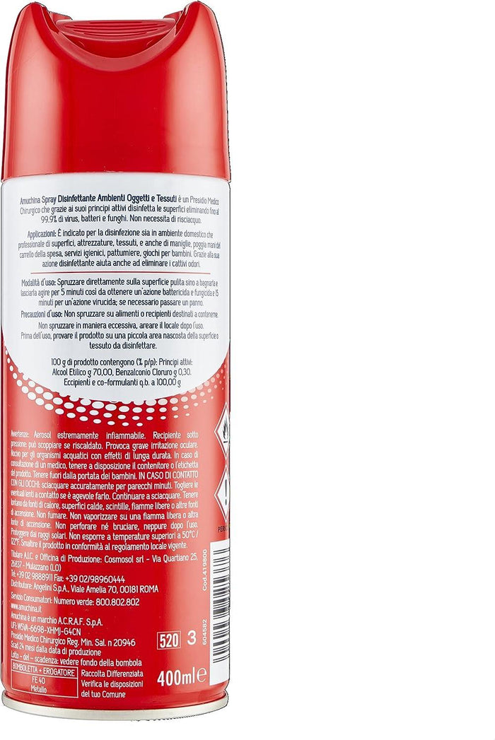 AMUCHINA SPRAY DISINFETTANTE VIRUCIDA PER AMBIENTI 400 ML X2