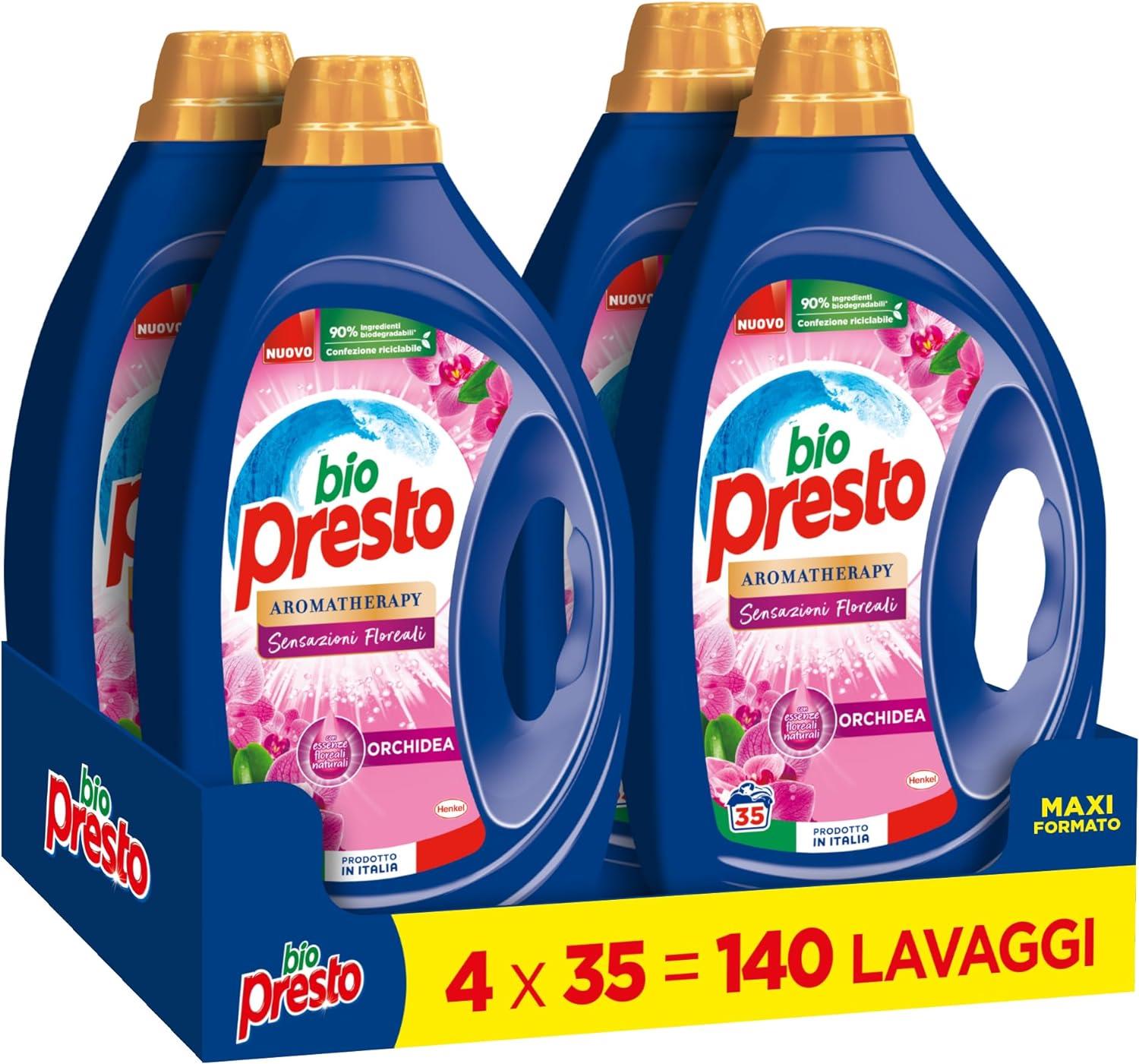 SET 4 PZ BIOPRESTO DETERSIVO PER LAVTRIECE DA 35 LAVAGGI FRAGRANZA ORCHIDEA