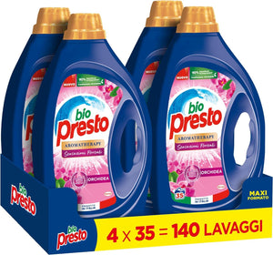 SET 4 PZ BIOPRESTO DETERSIVO PER LAVTRIECE DA 35 LAVAGGI FRAGRANZA ORCHIDEA
