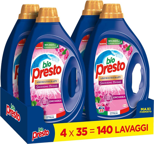 SET 4 PZ BIOPRESTO DETERSIVO PER LAVTRIECE DA 35 LAVAGGI FRAGRANZA ORCHIDEA