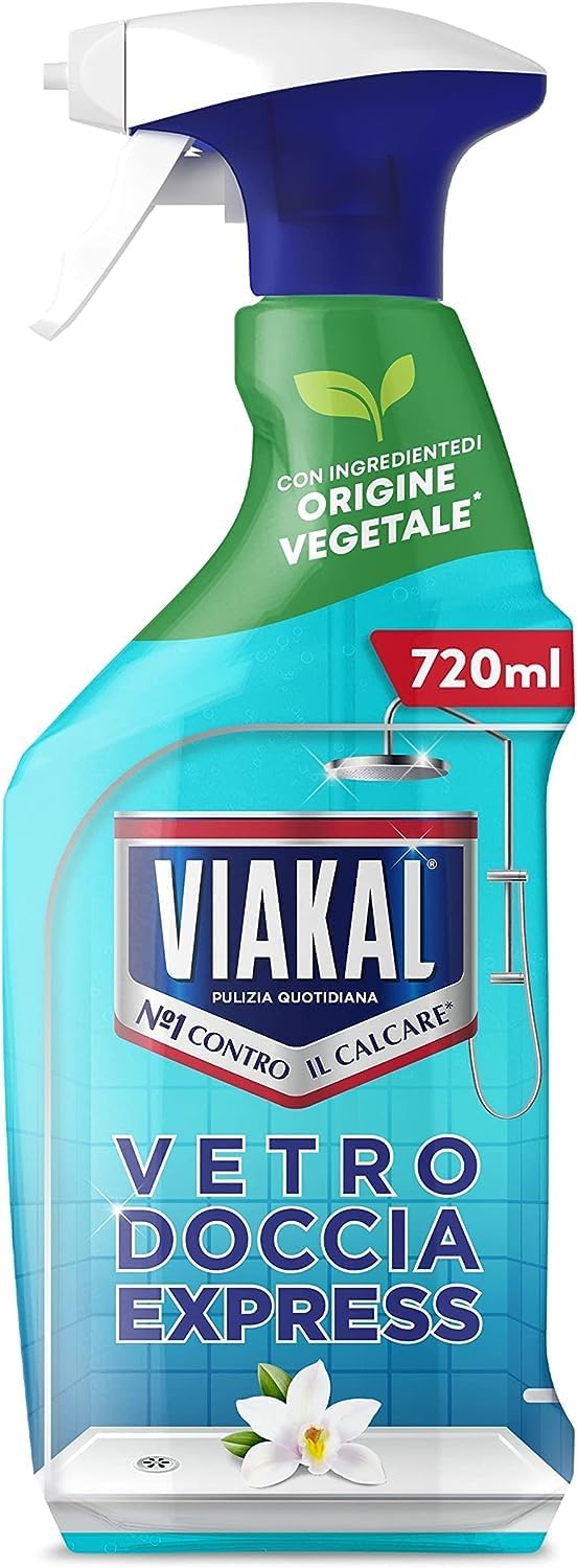 SET 2 PZ VIAKAL ANTICALCARE SPRAY DA 720ML VETRO DOCCIA