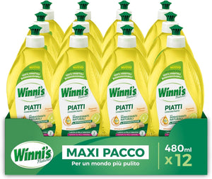 WINNI'S CONFEZIONE 12 PEZZI DETERSIVO PER I PIATTI X 480 ML BERGAMOTTO E ZENZERO