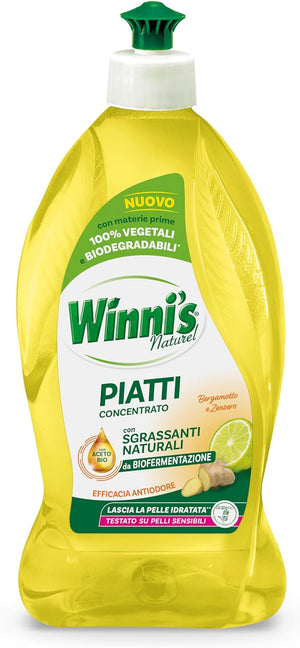 WINNI'S CONFEZIONE 12 PEZZI DETERSIVO PER I PIATTI X 480 ML BERGAMOTTO E ZENZERO