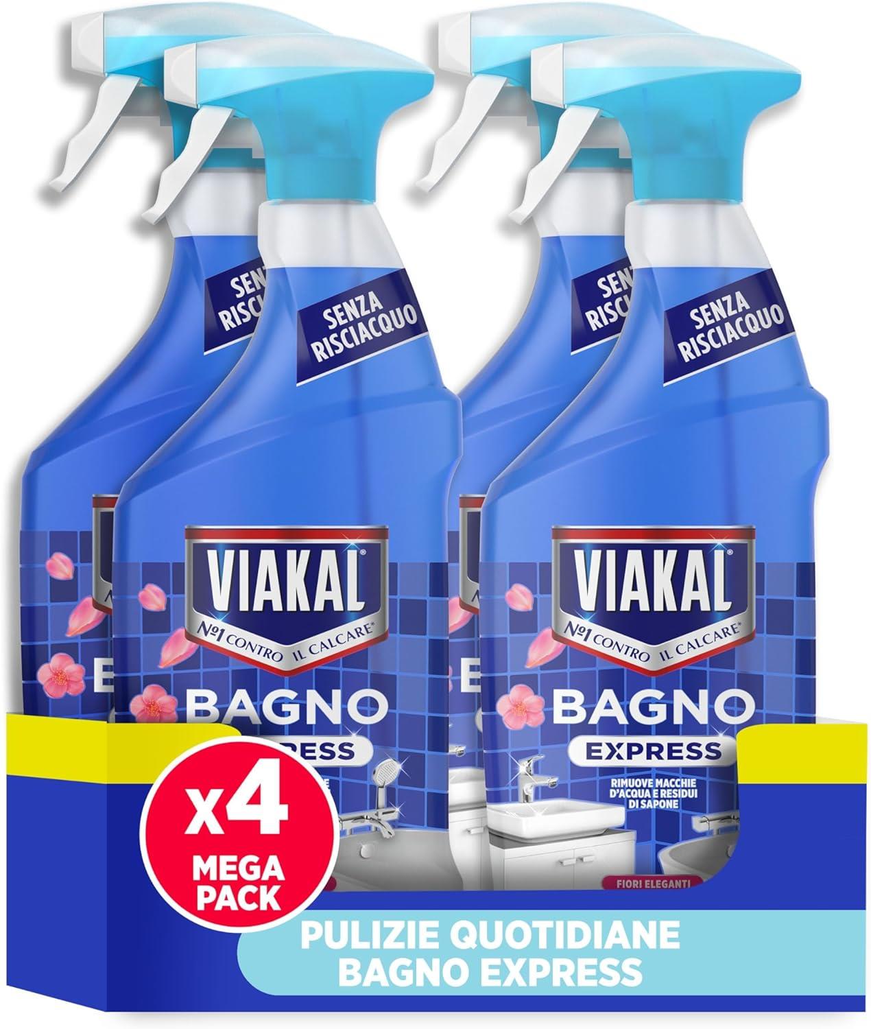 SET 4 VIAKAL BAGNO EXPRESS FIORI ELEGANTI 720 ML SENZA RISCIACQUO