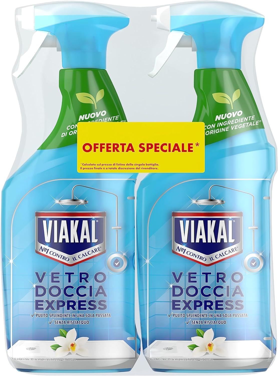 SET 2 VIAKAL VETRO DOCCIA EXPRESS FIORI ELEGANTI 720 ML SENZA RISCIACQUO