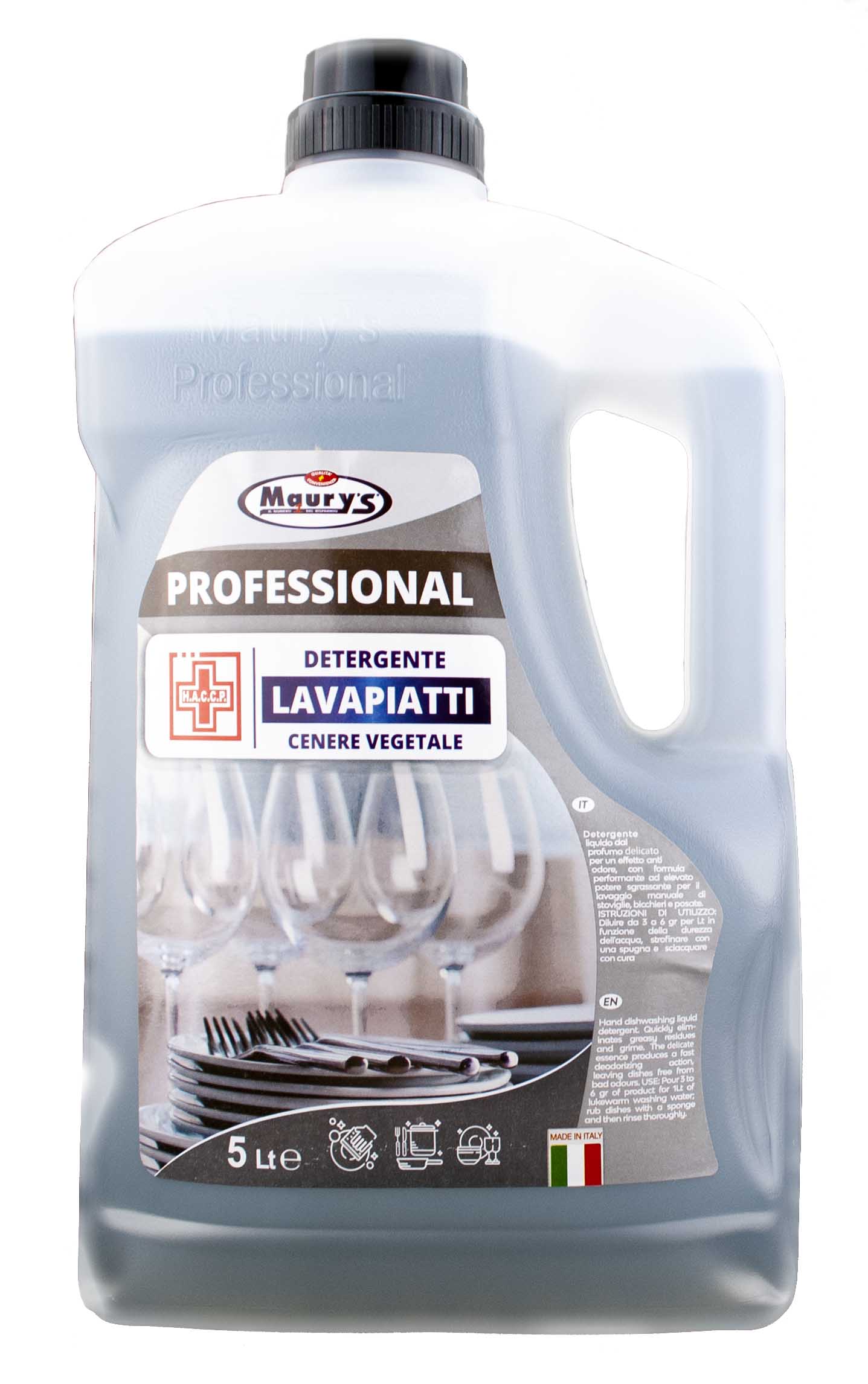 15LT MAURY'S PROFESSIONAL SAPONE PIATTI CENERE VEGETALE IN CONF. DA 3X5 LT