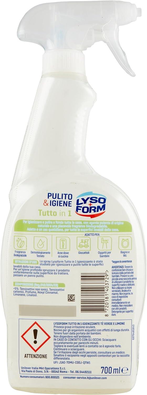 LYSOFORM SPRAY TUTTO IN 1 SET 12 PZ X 700 ML PULITO E IGIENE TE VERDE LIMONE