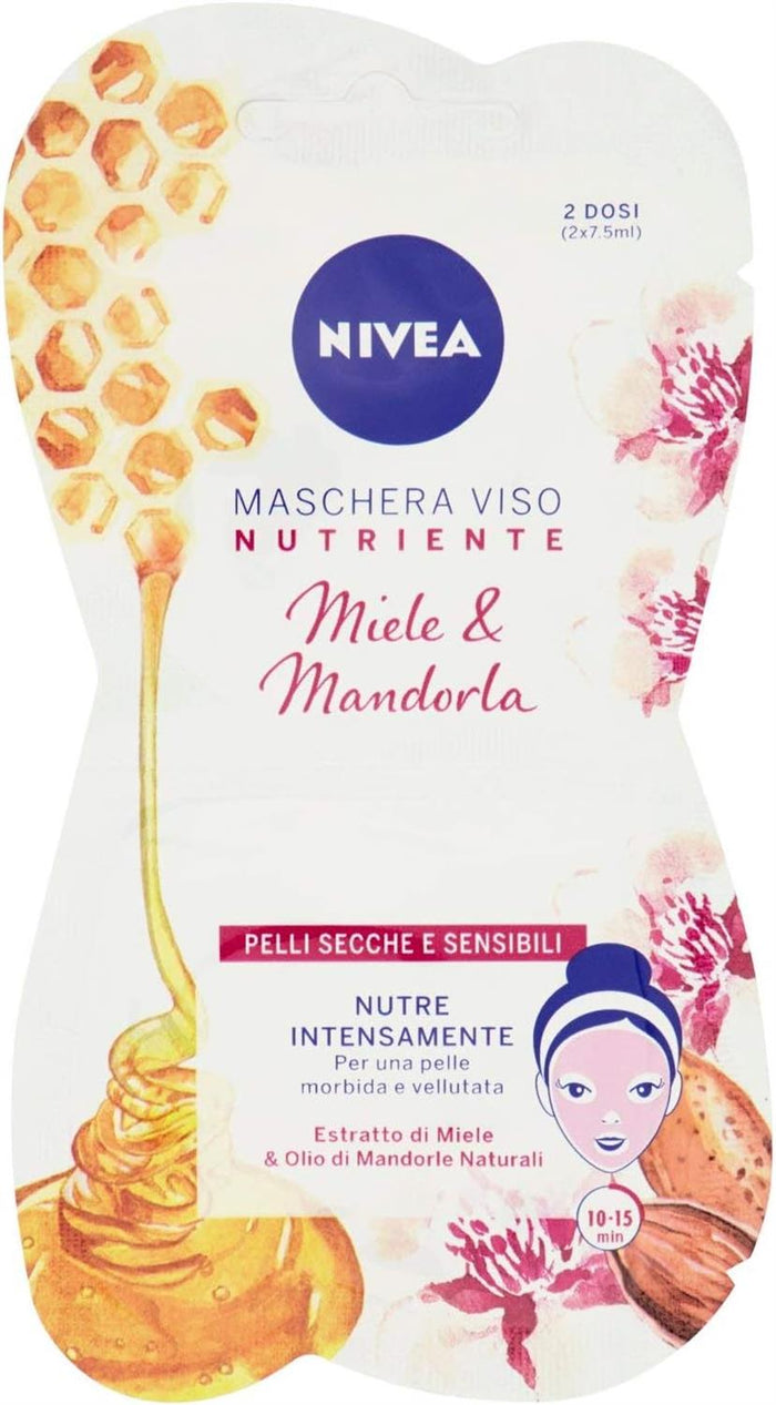 SET 24 NIVEA MASCHERA VISO NUTRIENTE INTENSIVA CON MIELE E MANDORLE- 15 ML