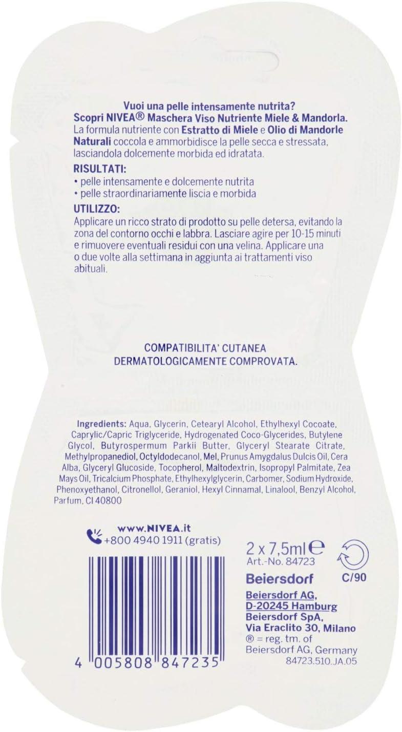 SET 24 NIVEA MASCHERA VISO NUTRIENTE INTENSIVA CON MIELE E MANDORLE- 15 ML