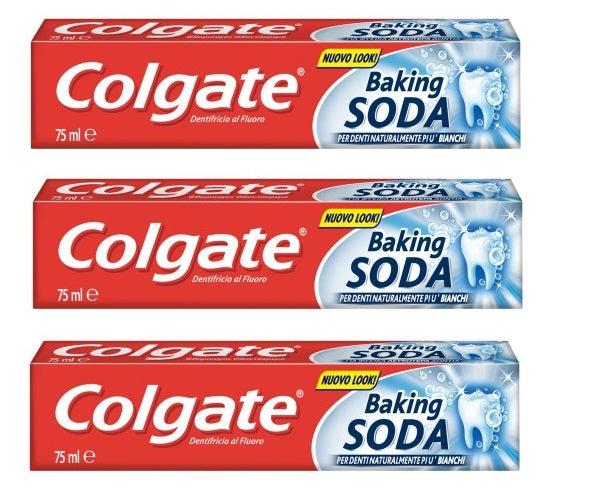 SET 3 CONFEZIONI DI COLGATE DENTIFRICIO BAKING SODA ANTIPLACCA 75ML