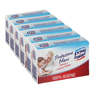 SET 6 CONFEZIONI LYSOFORM PROTEZIONE MANI SAPONETTA 125 GR